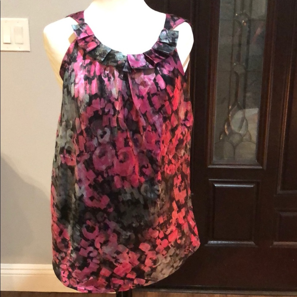 Metallic pink and grey blouse